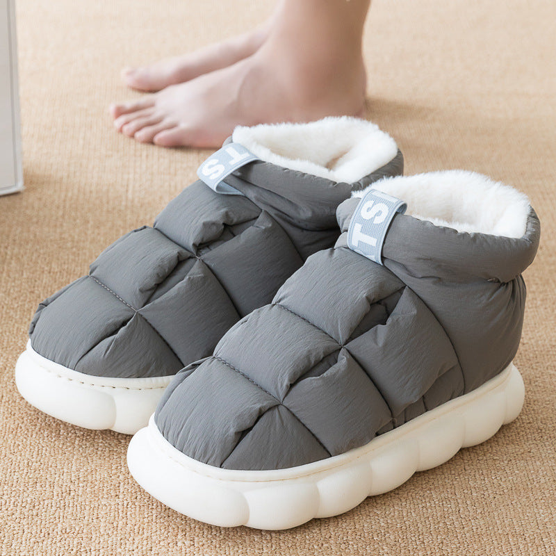 New Winter Couple Checkered Cotton Slippers AliFinds