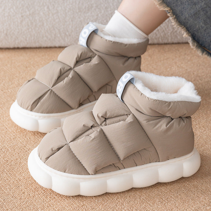 New Winter Couple Checkered Cotton Slippers AliFinds