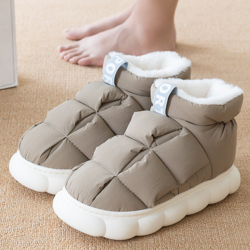 New Winter Couple Checkered Cotton Slippers AliFinds