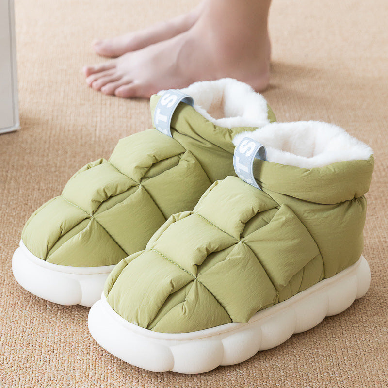 New Winter Couple Checkered Cotton Slippers AliFinds