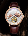 Men’s Diamond-Embedded Mechanical Watch – Waterproof Classic with Transparent Back