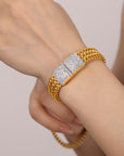 Women's Steel Gold-plated Diamond Watch Chain