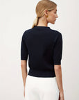 Women’s Button V-Neck Short Sweater – Soft Princess Sleeve Knit Top