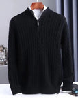 Men's Thick Twist Sweater Zipper Half Open High Collar Warm Sweater Bottoming Shirt ( 3 TO 7 DAYS)