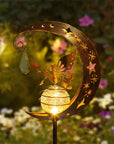 Solar Moon Fairy Lamp Outdoor Garden Iron Art