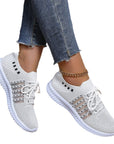 Women's Fashion Casual Flyknit Wedge Lace-up Mesh Shoes