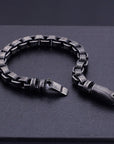 ⚫ Men’s Titanium Steel Bracelet – Retro Punk Style with Geometric Chain Design