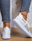 Women's Fashion Casual Flyknit Wedge Lace-up Mesh Shoes