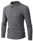 Men's Thick Twist Sweater Zipper Half Open High Collar Warm Sweater Bottoming Shirt ( 3 TO 7 DAYS)