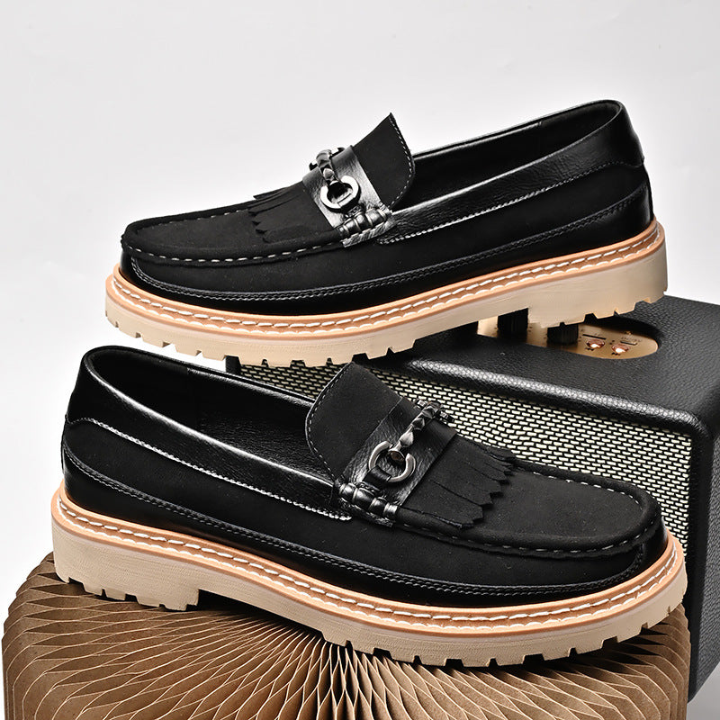Men’s Genuine Leather Shoes - Suede &amp; Leather Low-Heel Loaf