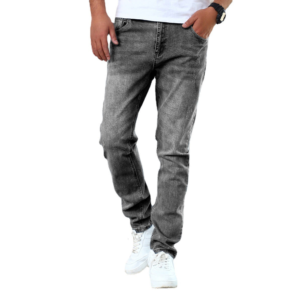 Men&#39;s Jeans Gray Trousers Stretch Skinny