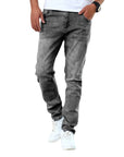 Men's Jeans Gray Trousers Stretch Skinny