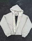 Winter Hooded Short Fur Collar Coat / JACKET