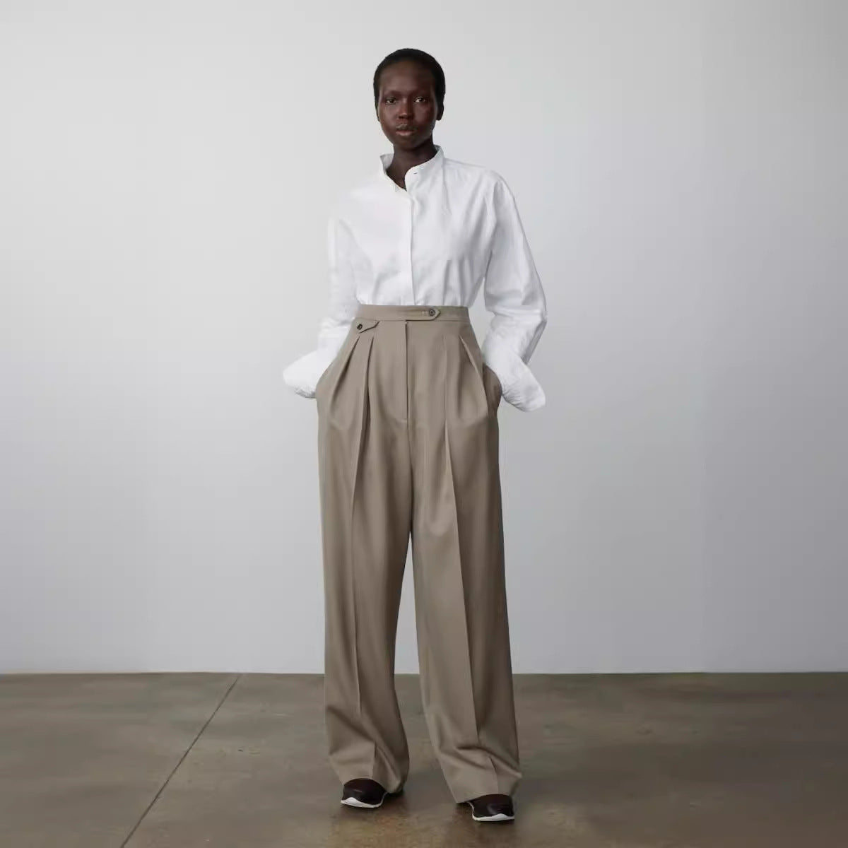 Wool&#39;s Straight Wide-leg Pants For Women