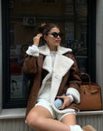 Imitation leather Coat / jacket Women