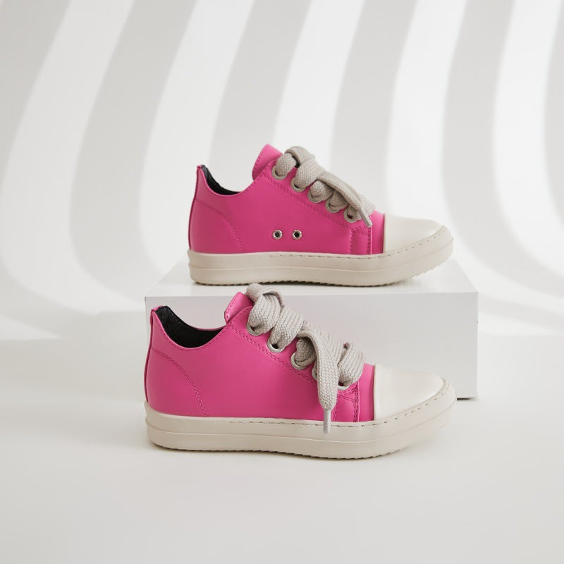 🎀 Candy Lace-Up: Women’s Chunky Sole Sneakers