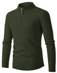 Men's Thick Twist Sweater Zipper Half Open High Collar Warm Sweater Bottoming Shirt ( 3 TO 7 DAYS)