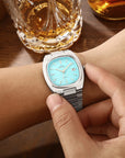 Women's Sports Business Watch - Square Dial Quartz Timepiece (Silver/Blue/Black) - 30m Waterproof Stainless Steel Strap Watch