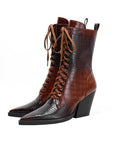 Women's Retro Chunky Heel Boots - Pointed Toe High Heel Ankle Boots