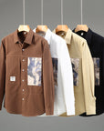 Men's Shirt Top Stitching Long Sleeve Tooling