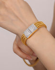 Women's Steel Gold-plated Diamond Watch Chain