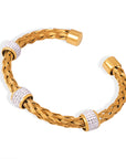 Diamond Ring Pendant Woven Hollowed Open-ended Bracelet