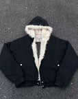 Winter Hooded Short Fur Collar Coat / JACKET