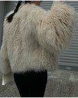 Women's Warm Long Sleeves Fur Coat