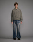 Washed Straight Jeans Men's Long Pants