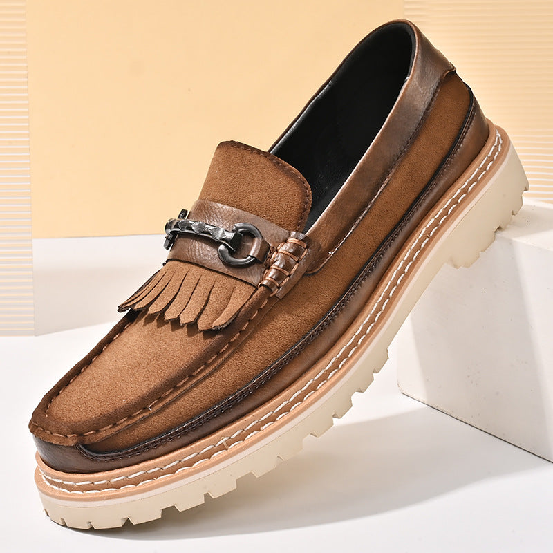 Men’s Genuine Leather Shoes - Suede &amp; Leather Low-Heel Loaf
