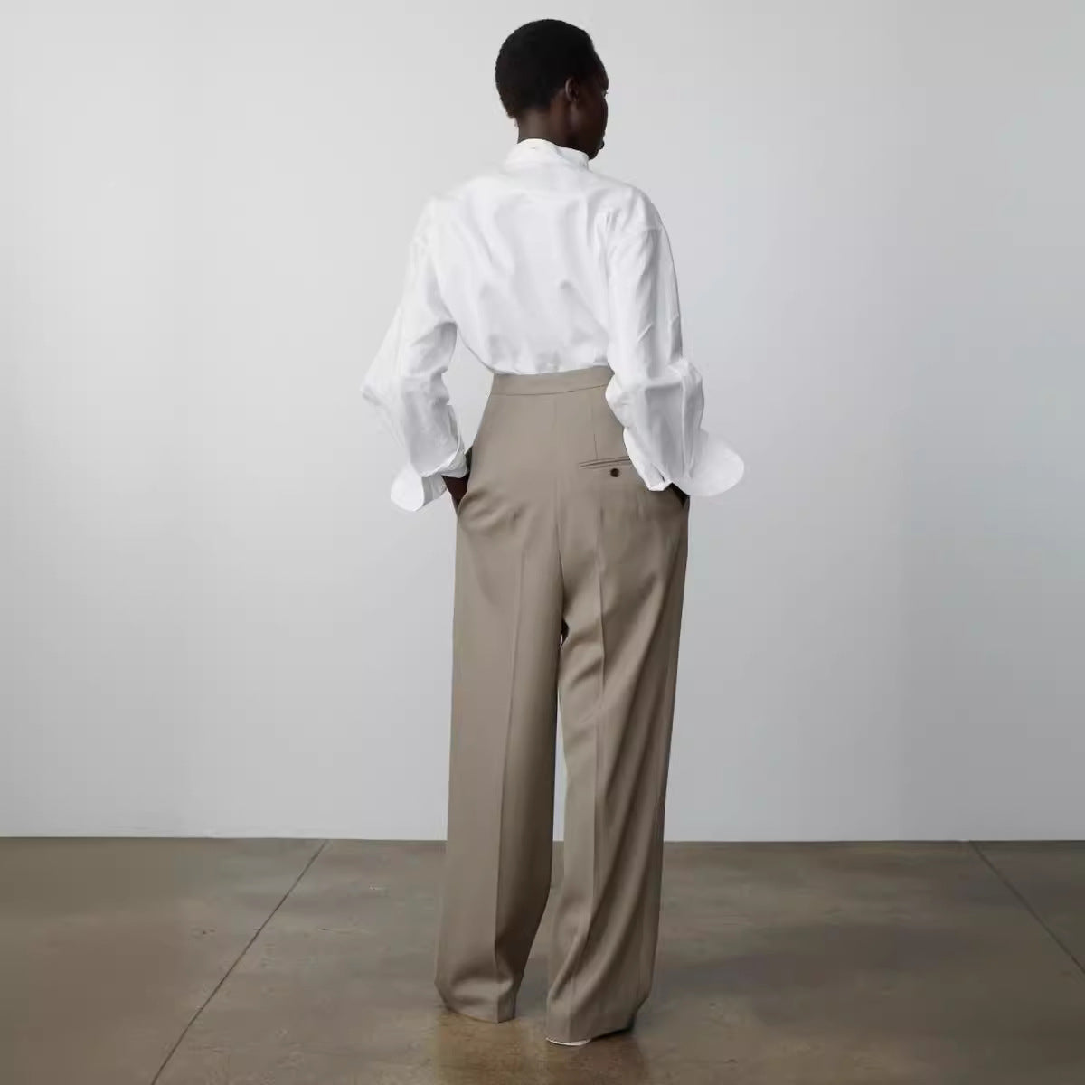 Wool&#39;s Straight Wide-leg Pants For Women