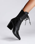 Women's Retro Chunky Heel Boots - Pointed Toe High Heel Ankle Boots