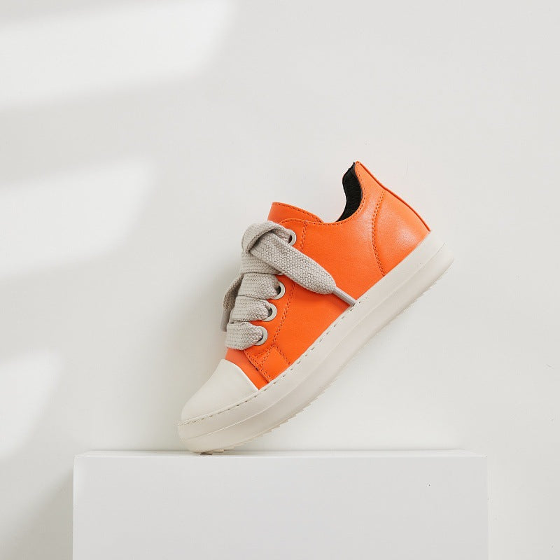 🎀 Candy Lace-Up: Women’s Chunky Sole Sneakers