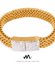 Women's Steel Gold-plated Diamond Watch Chain