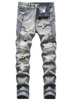 Nostalgic Jeans Ripped Special Embroidered Men's Pants