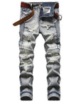 Nostalgic Jeans Ripped Special Embroidered Men's Pants