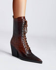 Women's Retro Chunky Heel Boots - Pointed Toe High Heel Ankle Boots