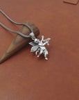 S925 Sterling Silver Vintage Skull & Angel Pendant - Geometric Gothic Jewelry (Seiko Crafted, Unisex Statement Necklace)