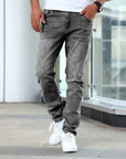 Men's Jeans Gray Trousers Stretch Skinny