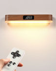 Wooden Clock Light Remote Control Solid Wood Magnetic Suction