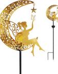 Solar Moon Fairy Lamp Outdoor Garden Iron Art