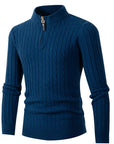 Men's Thick Twist Sweater Zipper Half Open High Collar Warm Sweater Bottoming Shirt ( 3 TO 7 DAYS)