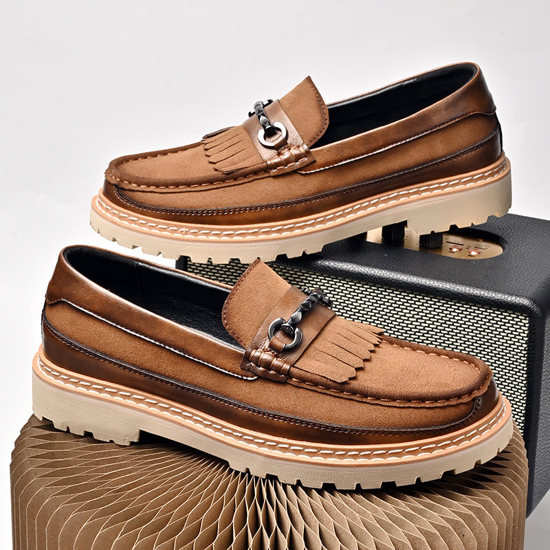 Men’s Genuine Leather Shoes - Suede &amp; Leather Low-Heel Loaf