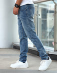 Men's Jeans Gray Trousers Stretch Skinny