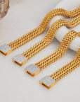 Women's Steel Gold-plated Diamond Watch Chain