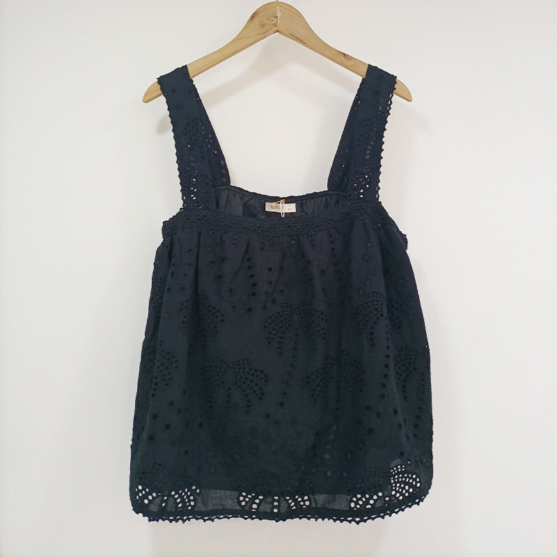 French Minority Lace Embroidery Camisole Loose Lace Shirt