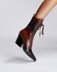 Women's Retro Chunky Heel Boots - Pointed Toe High Heel Ankle Boots