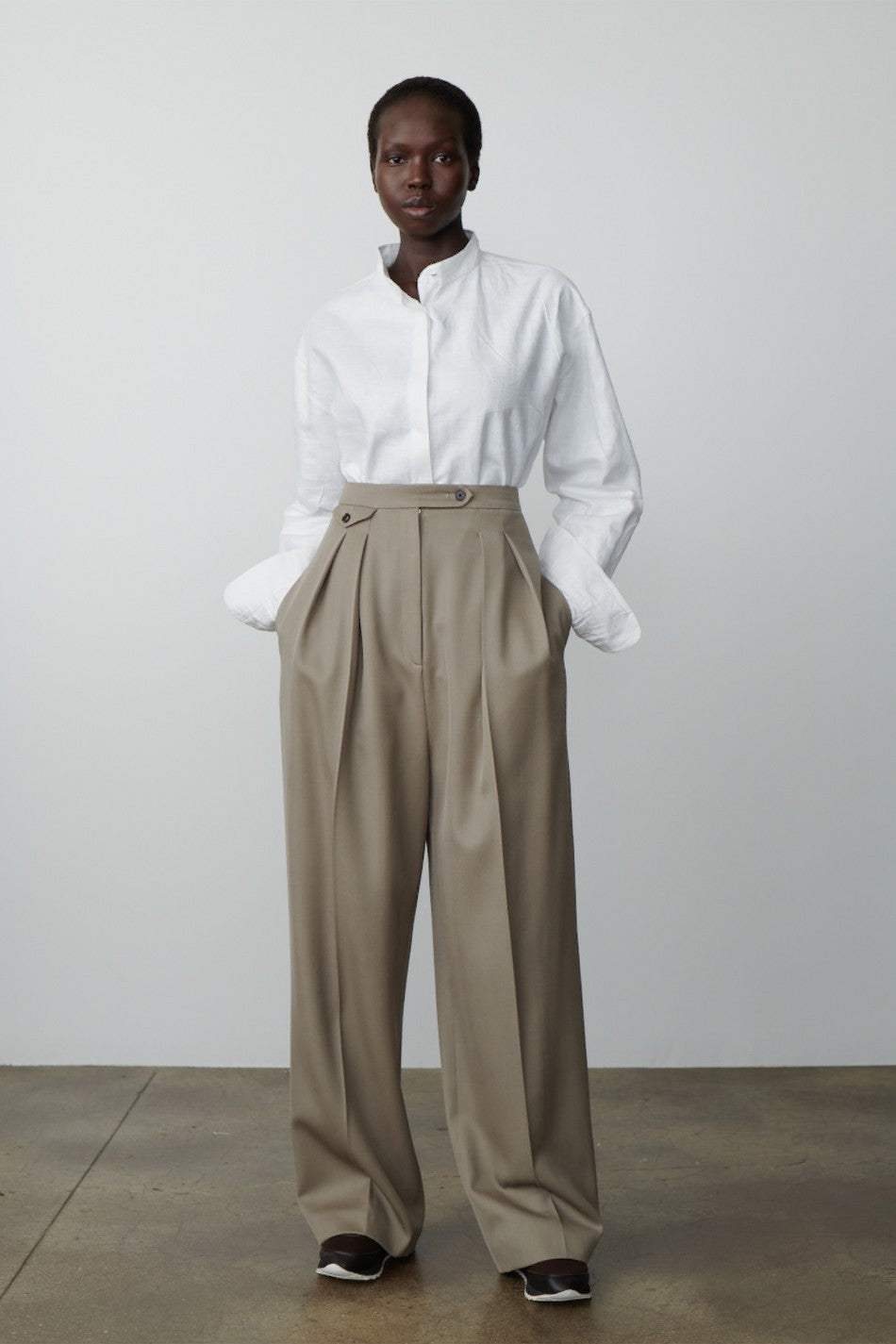 Wool&#39;s Straight Wide-leg Pants For Women