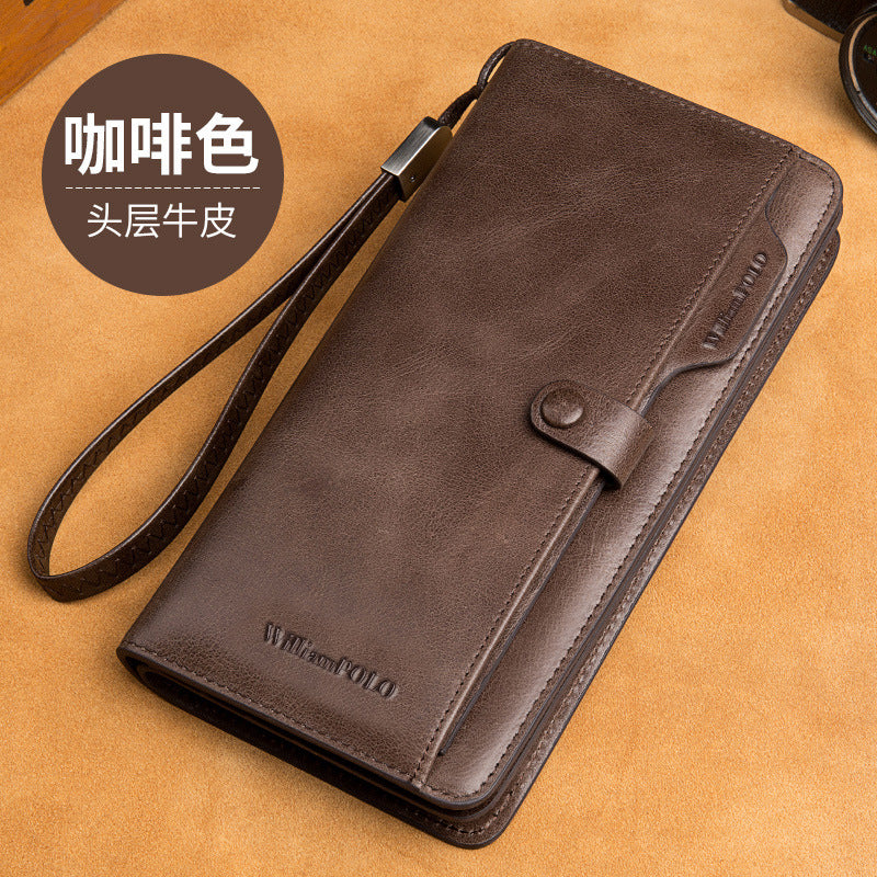 Men&#39;s Long Wallet Genuine Leather Wallet