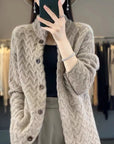 Women's Loose Stand Collar Long Sleeve Knitted Sweater